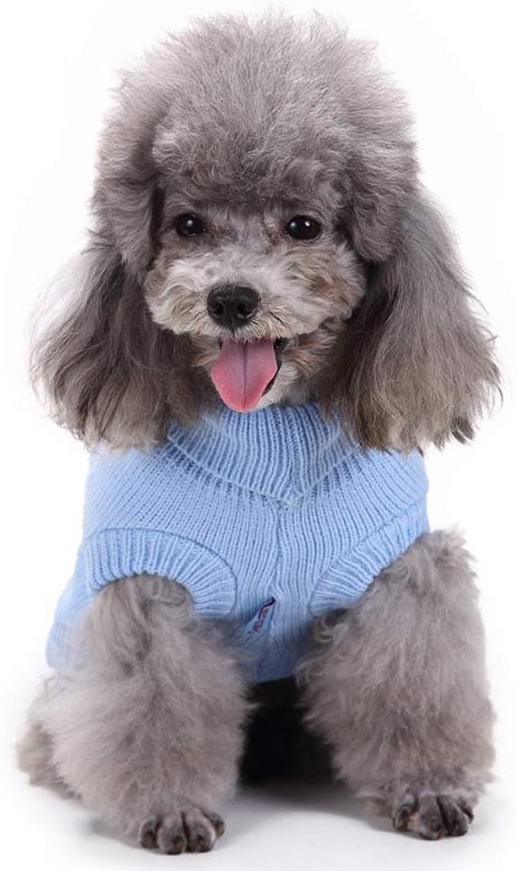 Warm Classic Turtleneck Winter Pet Sweater - Cute Dog & Cat Coat, Medium & Large Sizes, Perfect for Christmas Gifts