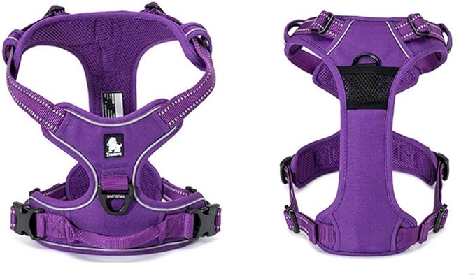 Truelove Adjustable No-Pull Dog Harness Reflective Pup Vest Harnesses Comfortable Control Brilliant Colors TLH5651(Purple,M)