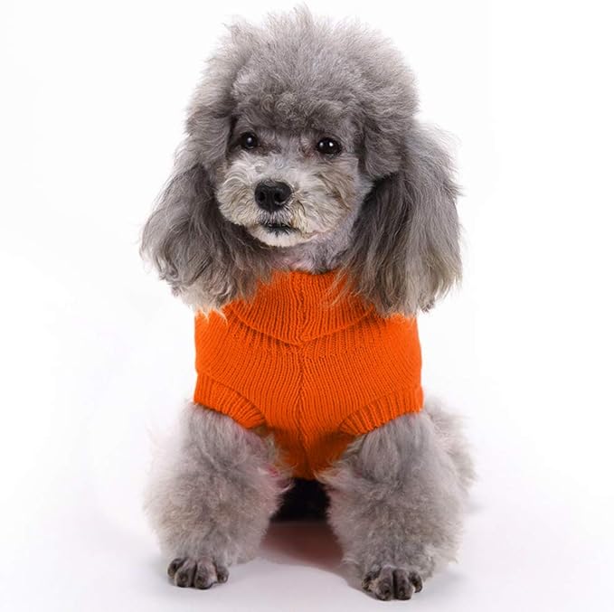 Warm Classic Turtleneck Pet Sweater - Cute Winter Dog & Cat Sweaters for Small, Medium & Large Dogs & Puppies - Christmas Sweaters for Girls & Boys