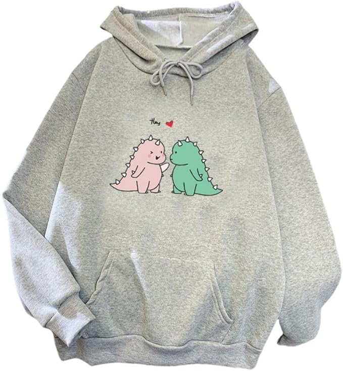 Women Girl Hoodies Cute Cat Ear Novelty Printed Pullover Sweatshirt