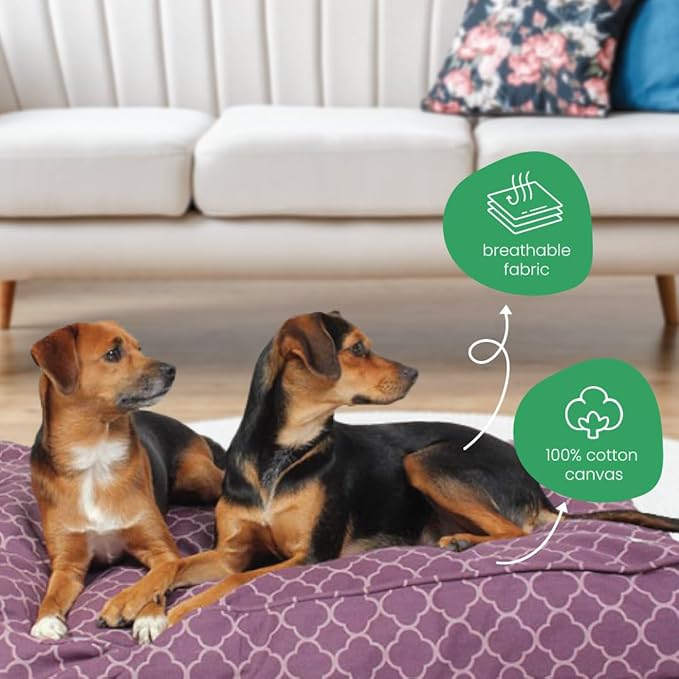 Molly Mutt Medium to Large Dog Bed Cover - Royals Print - Measures 27”X36”X5’’ - 100% Cotton - Durable - Breathable - Sustainable - Machine Washable Dog Bed Cover