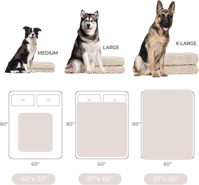 Luciphia Waterproof Dog Blanket for Small Medium Dogs Washable Couch Protector Soft Fluffy 3D Heart Jacquard Puppy Cat Blanket with Sherpa Fleece Cozy Calming Throw Blankets, Beige 57x40 inch