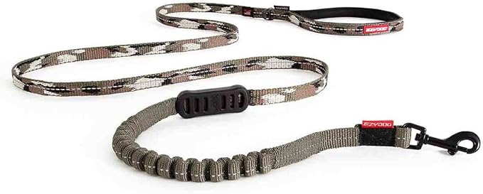 EzyDog Zero Shock LITE Dog Leash - Shock Absorbing Bungee Leash for Dogs That Pull or Excite - Dual Handle and Reflective for Medium, or Small Dogs (72", Green Camo)