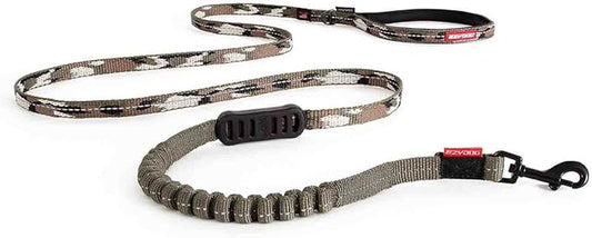 EzyDog Zero Shock LITE Dog Leash - Shock Absorbing Bungee Leash for Dogs That Pull or Excite - Dual Handle and Reflective for Medium, or Small Dogs (72", Green Camo)