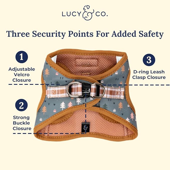 Lucy & Co. Take a Hike Step-in Cat Harness & Leash Bundle – Reflective, Breathable & Adjustable Harness for Cats, Kittens & Small Dogs, Lightweight & Secure and Dual Leash Clips – X-Small