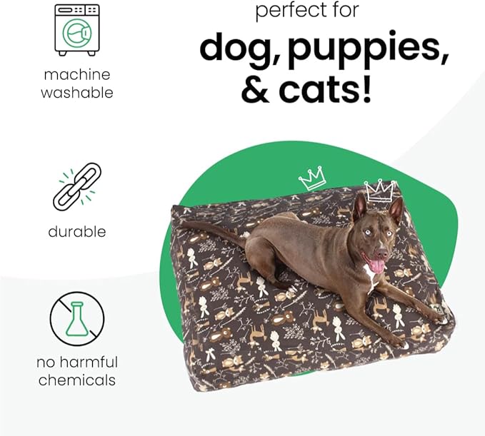 Molly Mutt Huge Dog Bed Cover - Gorgeous Beasts Print - Measures 36”X45”X5’’ - 100% Cotton - Durable - Breathable - Sustainable - Machine Washable Dog Bed Cover (Dd72c)