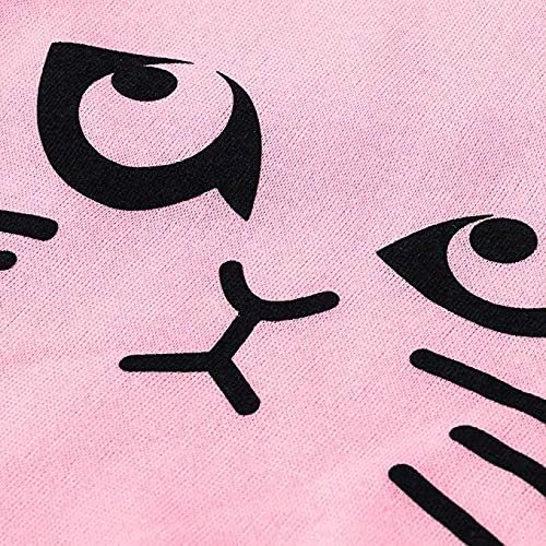 Women Girl Hoodies Cute Cat Ear Novelty Printed Pullover Sweatshirt