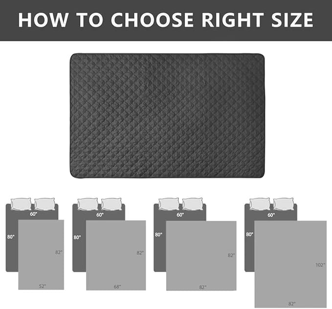 SPXTEX Dog Bed Cover Washable Pee Pads Dog Blankets for Puppy Large Dog Cat,Sofa Reversible Changing Pad Reusable 1 Piece（82"x82",Chocolate+Dark Grey）
