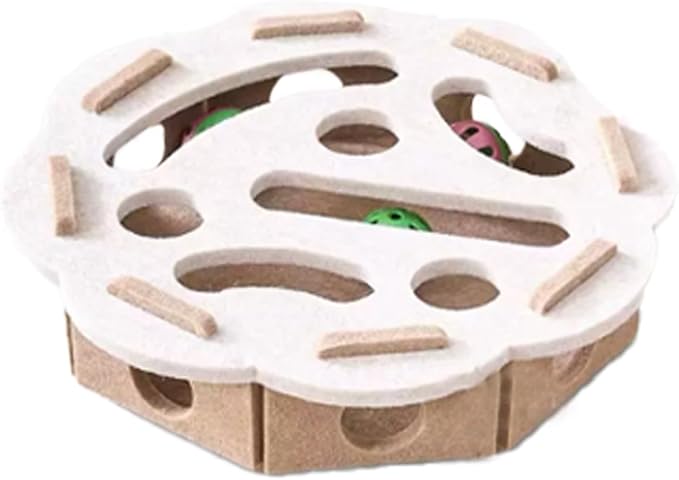 Interactive Cat Puzzle Toy, Felt Maze Box, Allows Cats to Play Independently, Scratching and Hunting Puzzle Box, Kitten Toy, a Gift for Kittens. (Camel-Colored lace)