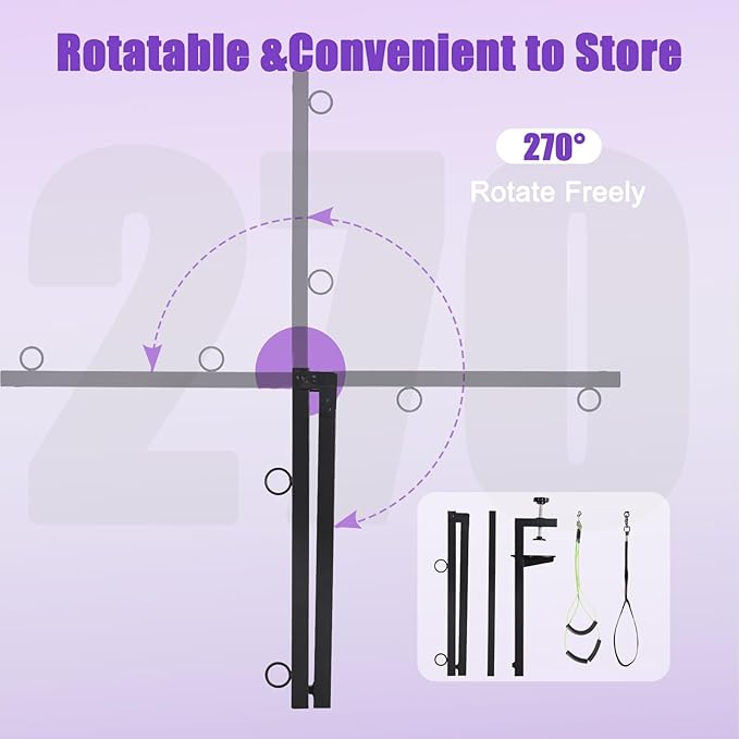 Dog Grooming Supplies and Grooming Harness Home kit - Dog Grooming Table arm with Hammock Sling pet Hanging Holder for Grooming arm, and Small pet Grooming Nail Trimming