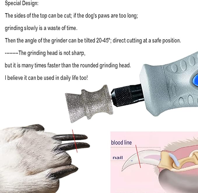 Diamond Dremel Dog Nail Grinder Bits for Rotary Tool,1/8'' Dremel Dog Nail Grinder Replacement Wheel, 2-Pack（Large A）