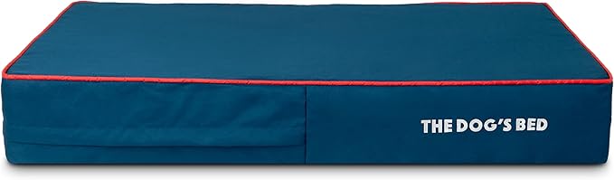 The Dog's Bed Replacement Outer Cover ONLY (Outer Cover ONLY - NO Bed, NO Waterproof Inner) for The Dog's Bed, Washable Oxford Fabric, Large 6 Inches (Blue with Red Trim)
