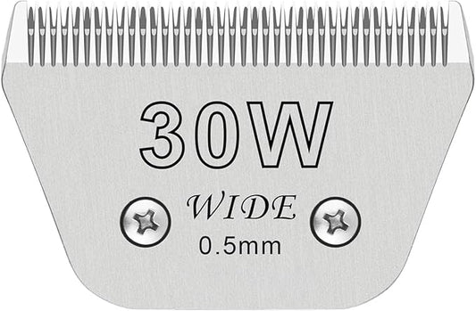 Audoc Wide Blades for Dog Grooming Blades Compatible with Andis,Oster A5,Wahl km10 Dog Clippers Stainless Steel Blades Blades for Animal Dog,Cat,Horse, (#30W(0.5mm))