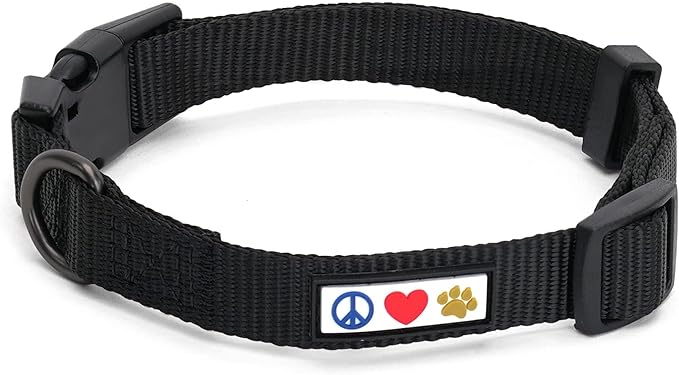 Pawtitas Dog Collar for Small Breeds - Adjustable, Heavy Duty, Waterproof With Quick-Release Buckle - Black