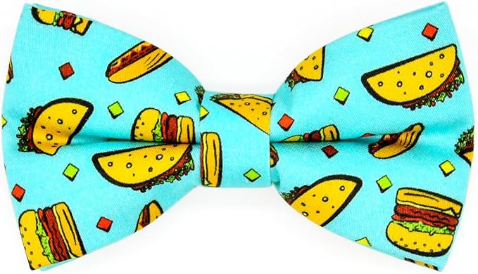Taco Cat Collar Bow Tie Breakaway Collar, Wedding/Birthday Cat Accessories, Adjustable Bowtie, Removable Jingle Bell