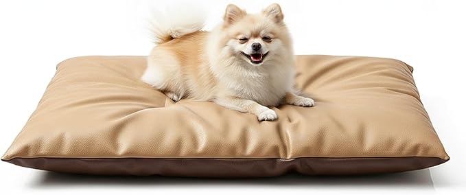Dog Comfort Bed Mat Pet 2-Side 2-Tone Tech Fabric Bed Suitable for All Seasons, Comfortable Dog Pad for Medium Dogs (Dark&Light Brown)