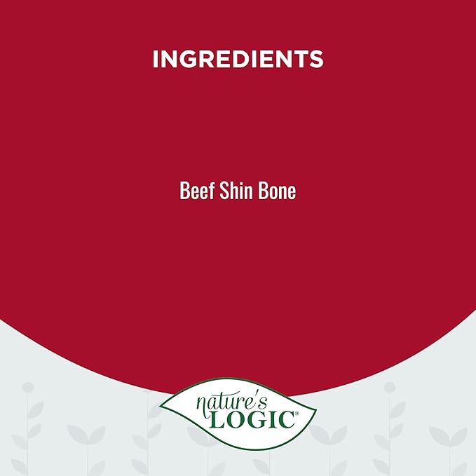 Nature's Logic Extra Meaty Shin Bone Dog Treats - All-Natural USDA Prime Midwest Beef for Every Size of Dogs - Long Lasting Dog Chews Promoting Dental Hygiene - Beef Extra Meaty Shin Bone Treat