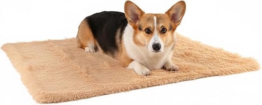 Pets Bed Blanket Dogs Reversible Soft Dog Throw Blankets Cats Mat Sleeper Fuzzy Pet Couch Covers Washable Cat Puppy Cover for Beds Car Sofa Travel Double Sided Furniture Protection (Champagne,M)