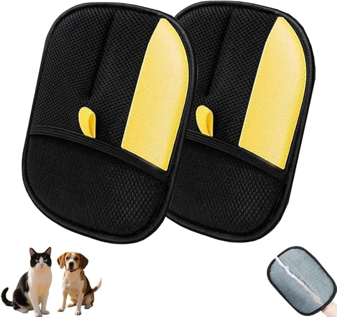 WEERSHUN Pets Hair Remover, Upgraded Electrostatic pet Hair Removal Gloves for Dog & Cats (2pcs)