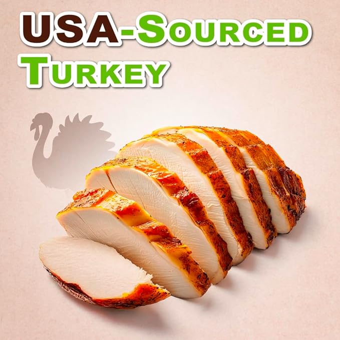 AFreschi Natural Turkey Treats Star Bites –6 oz, Hexagonal Shape, USA-Sourced Trukey, All-Natural, Hypoallergenic, Low-Fat, Healthy & Easily Digestible, Puppy & Training Snack & Small Dogs