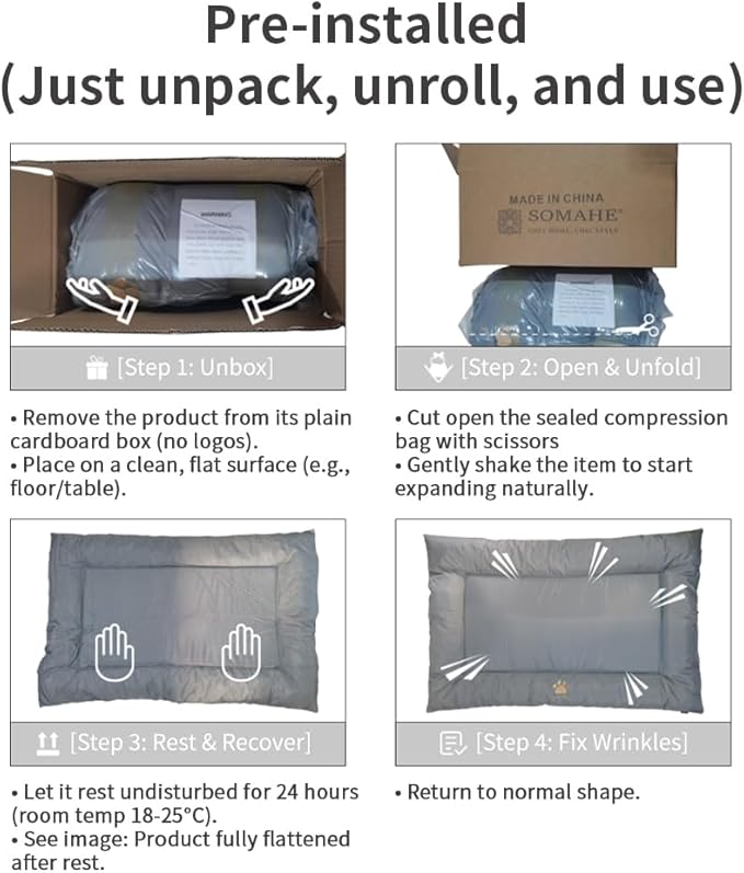 Dog Bed for Dog Crate Oxford Puppy Crate Pad Waterproof Pet Beds Outdoor Cage Mat Easy Rinse Black 36×23×3 Inch