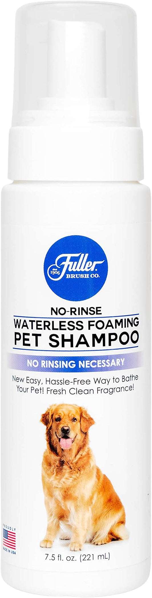 Fuller Brush No‑Rinse Waterless Foaming Pet Shampoo – Dry Shampoo for Dogs Cleans, Conditions & Moisturizes – Fresh Clean Fragrance – 7.5 oz