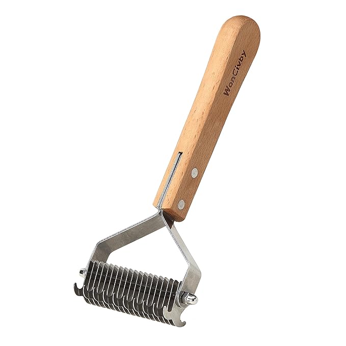 Undercoat Rake Dog Brush Dematting Comb cat shedding tool Dematting Tool Pet Brush Efficiently Detangle and Groom Coats for Large Medium Small Dogs and Cats Comb for Grooming Premium (2 in 1)