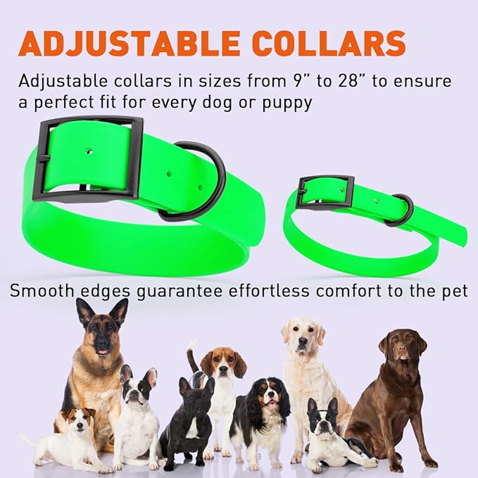 Dogline Biothane Coated Webbing Dog Collar with Black Metal Hardware: Durable Easy-Clean Everyday Collar for Dogs - Comfortable Adjustable Odor-Resistant Pet Collar, W5/8" x L12-15, Tropical Green