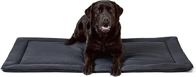 Cybarmour Chew Proof Dog Crate Pad - Outdoor Indestructible Dog Bed - Tough - Potable - Machine Washable - Water & Dirt-Resistant - Large Breeds & Fits 42-Inch Crate - 41"x27", Black