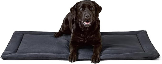 Cybarmour Chew Proof Dog Crate Pad - Outdoor Indestructible Dog Bed - Tough - Potable - Machine Washable - Water & Dirt-Resistant - Large Breeds & Fits 42-Inch Crate - 41"x27", Black