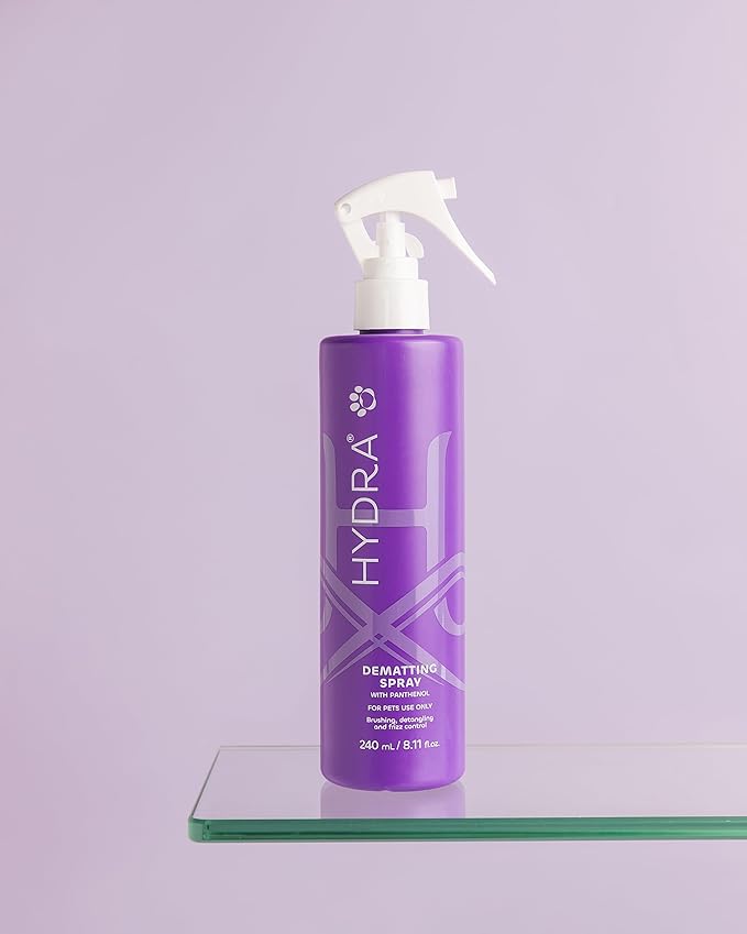 Hydra Luxury Care Ultra Dematting and Finishing Spray for Dogs and Cats, Pet Detangler for Long Fur, 8.12-Ounce Bottle