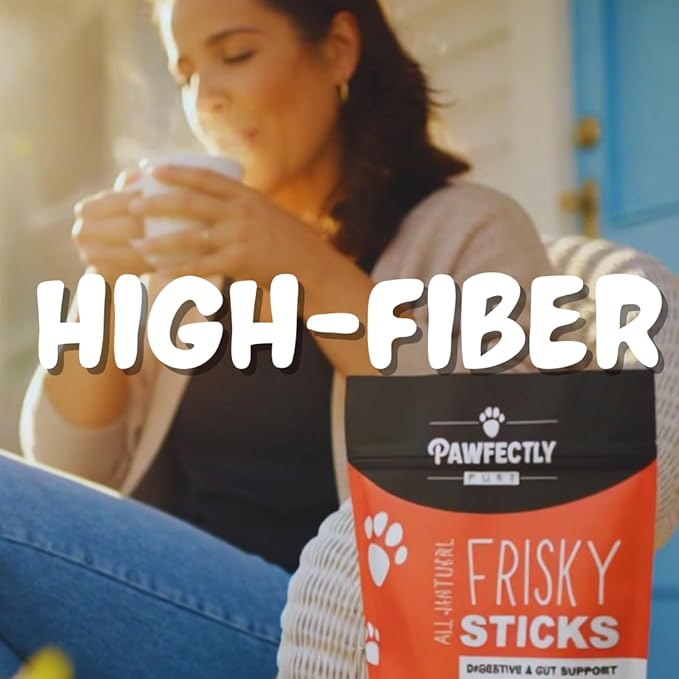 Pawfectly Pure Frisky Sticks Dog Treats, Cheese & Bacon Flavor, 7-Inch Soft Chews, High Fiber Digestive Support, 16 oz