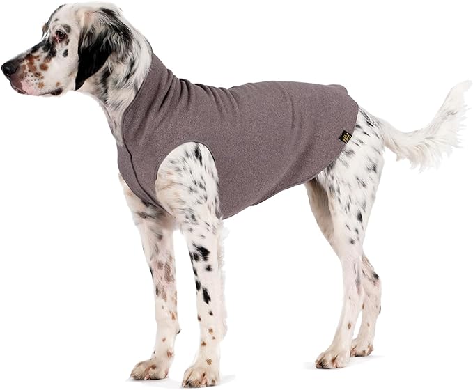 Goldpaw Stretchy Fleece Jacket for Small Dogs - Super Soft, Warm Dog Sweater - Pet Sweater Vest for Fall and Winter - Canine Clothes Made in The USA - Machine Washable - Charcoal - Size 8