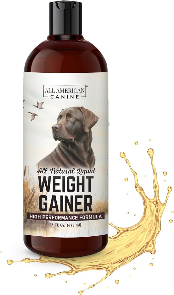 Dog Weight Gainer Liquid – High Calorie Dog Food Supplement for Rapid Weight Gain, Mass, and Recovery – Appetite Stimulant – 60 Servings