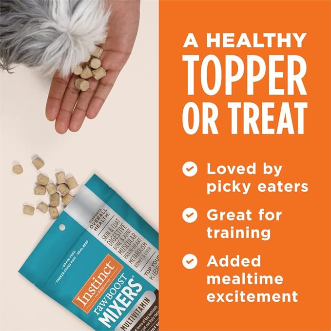 Instinct Raw Boost Mixers Multivitamin for Adult Dogs Freeze-Dried Food Topper, 5.5 oz. Bag