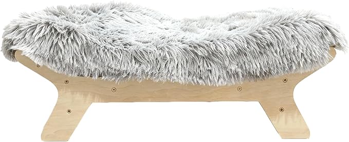 Elevated Dog Bed Frame and Mattress with Washable Cover Small Sized,Natural S Up to 40lbs