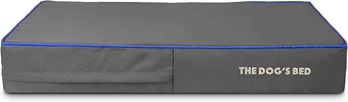The Dog's Bed Replacement Outer Cover ONLY (Outer Cover ONLY - NO Bed, NO Waterproof Inner) for The Dog's Bed, Washable Oxford Fabric, Large 6 Inches (Grey with Dark Blue Trim)