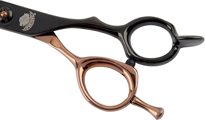 Furzone 7.5” DREAM Curved Shear Pet Dog Grooming Scissors, Patent Grip Design, Easy Adjust, Japanese 440C Tempered Steel, Lightweight, Professional Dog Scissors For Dog Grooming (Serrated)