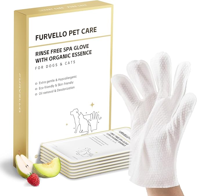 Nourishing Pet Glove Wipes for Dogs & Cats, 4-in-1 Grooming Wipes (Cleaning, Combing, Massaging, Caring), 7 Plant Extracts, Eco-Friendly & Natural, 18PCS (Dog Wipes Cleaning Deodorizing)