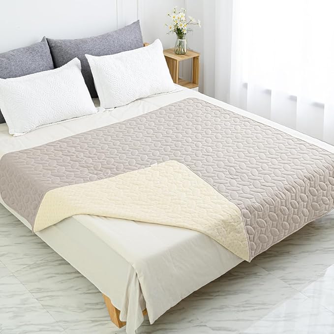 Ameritex Waterproof Pet Bed Cover Anti-Slip Dog Bed Blanket for Sofa and Furniture Waterproof New Pattern Design (Khaki, 30x80 Inch (Pack of 1))