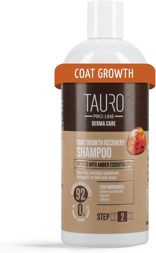 Tauro Pro Line Deshedding Dog Shampoo - Shedding Control & Fur Density Support - Moisturizing Dogs Shampoo for Thinning Coats, Weak Post-Surgery Pet Hair Regrowth (Coat Growth Recovery 13.5 Fl Oz)