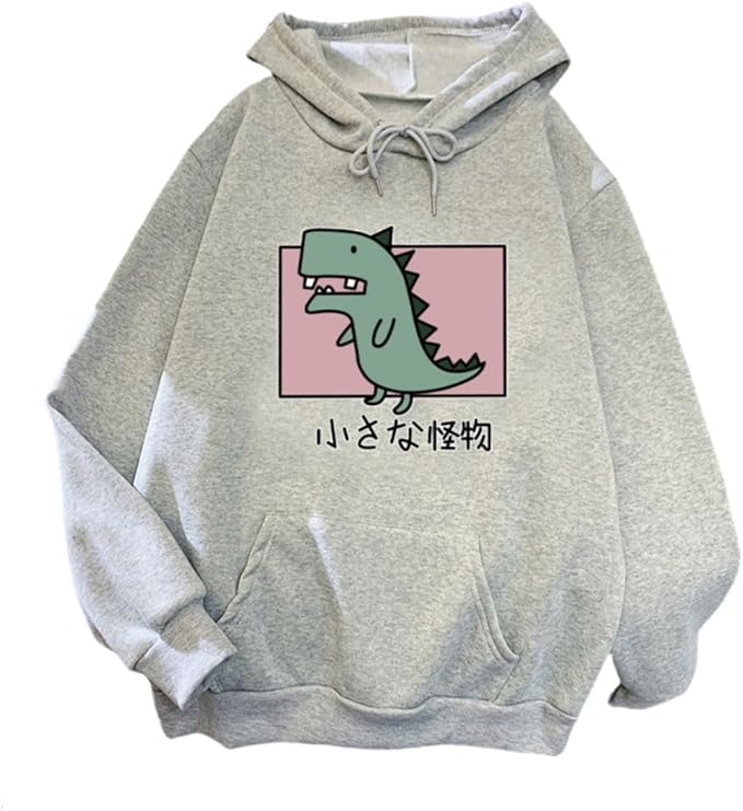Women Girl Hoodies Cute Cat Ear Novelty Printed Pullover Sweatshirt