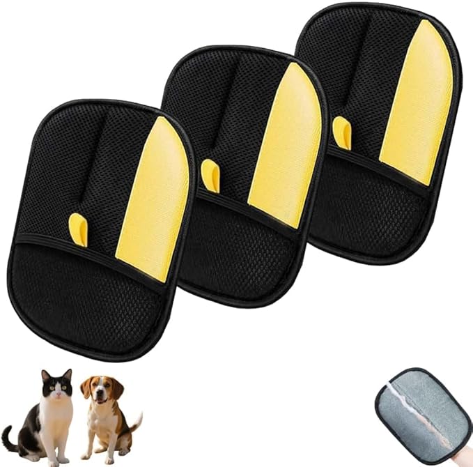 WEERSHUN Pets Hair Remover, Upgraded Electrostatic pet Hair Removal Gloves for Dog & Cats (3pcs)