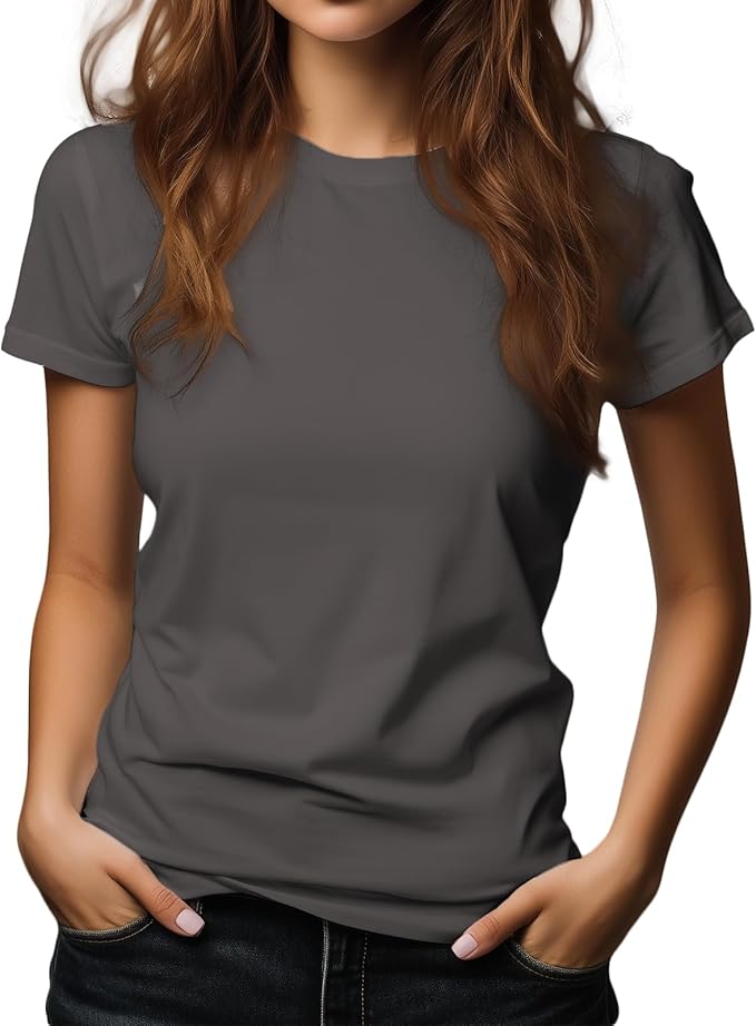 Womens Cotton Short Sleeve Graphic T-Shirts Round Neck Casual Tops for Trendy Fashion Graphic Print Tees