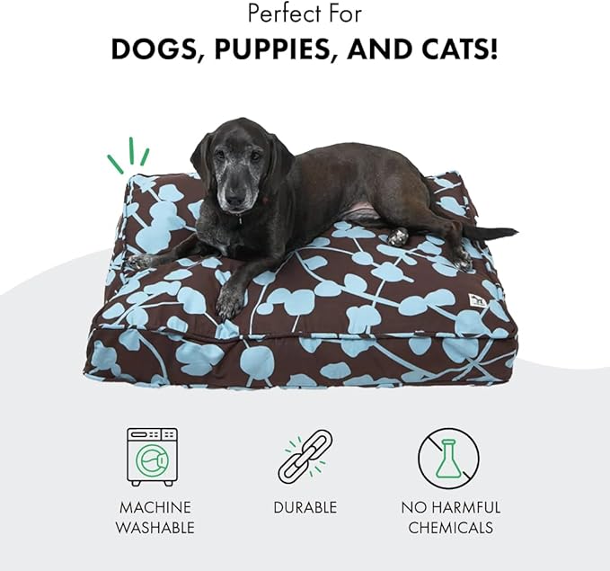 Molly Mutt Huge Dog Bed Cover - Your Hand in Mine Print - Measures 36”x45”x5’’ - 100% Cotton - Durable - Breathable - Sustainable - Machine Washable Dog Bed Cover