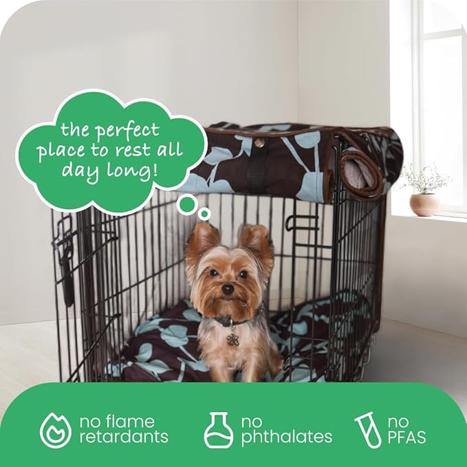 Molly Mutt Your Hand in Mine Dog Crate Cover, 100% Cotton Canvas Cover with 2 Roll-Up Panels, Ideal for Dog or Cat Crate, Durable, Washable, and Free of Harmful Chemicals, 42" x 28" x 31"