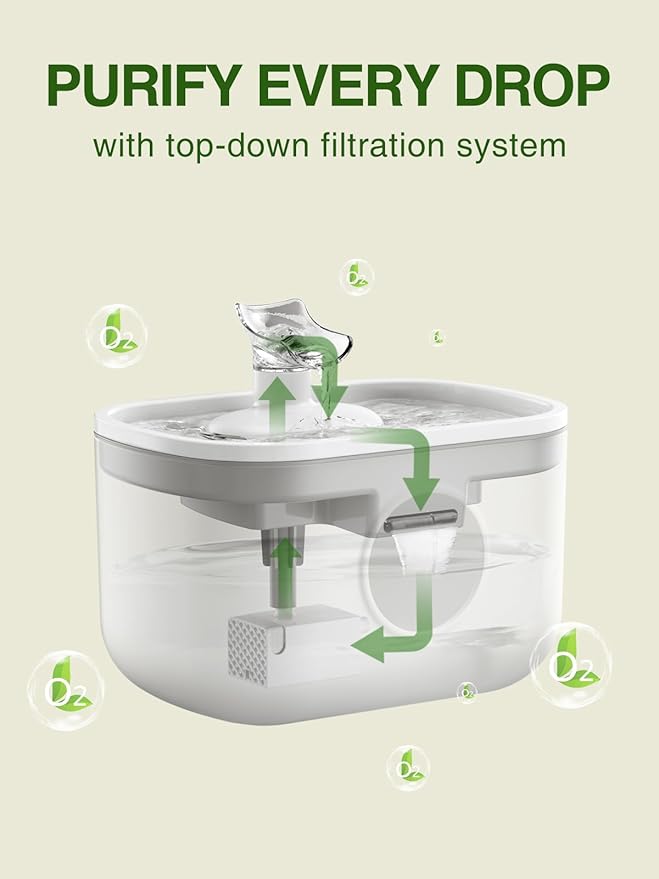 Cat Water Fountain Stainless Steel with 3 Filter