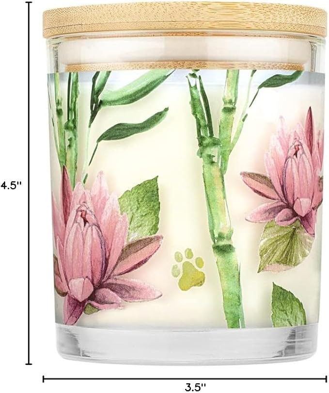 One Fur All Pet House Candle Plant-Based/Soy - Clean Burning Scented, Long Lasting Pet Odor Candle for Home - Bamboo Watermint