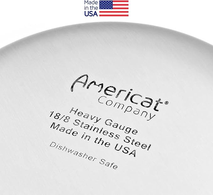 Stainless Steel Cat Bowl for Food & Water by Americat – Made in USA – Dishwasher Safe, Human Grade, Whisker Friendly Dish (1 Bowl)
