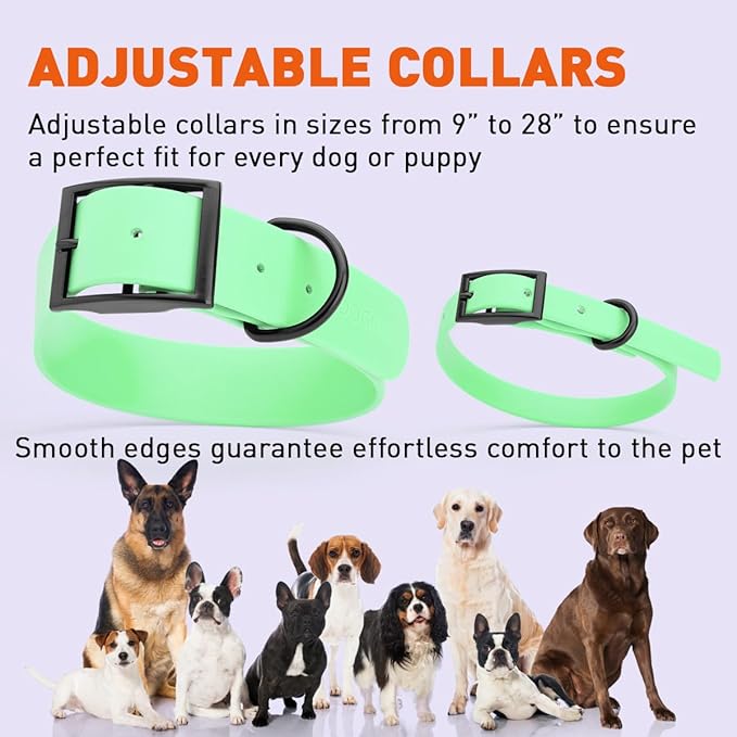 Dogline Biothane Coated Webbing Dog Collar with Black Metal Hardware: Durable Easy-Clean Everyday Collar for Dogs - Comfortable Adjustable Odor-Resistant Pet Collar, W3/4" x L15-18, Sea Foam Green